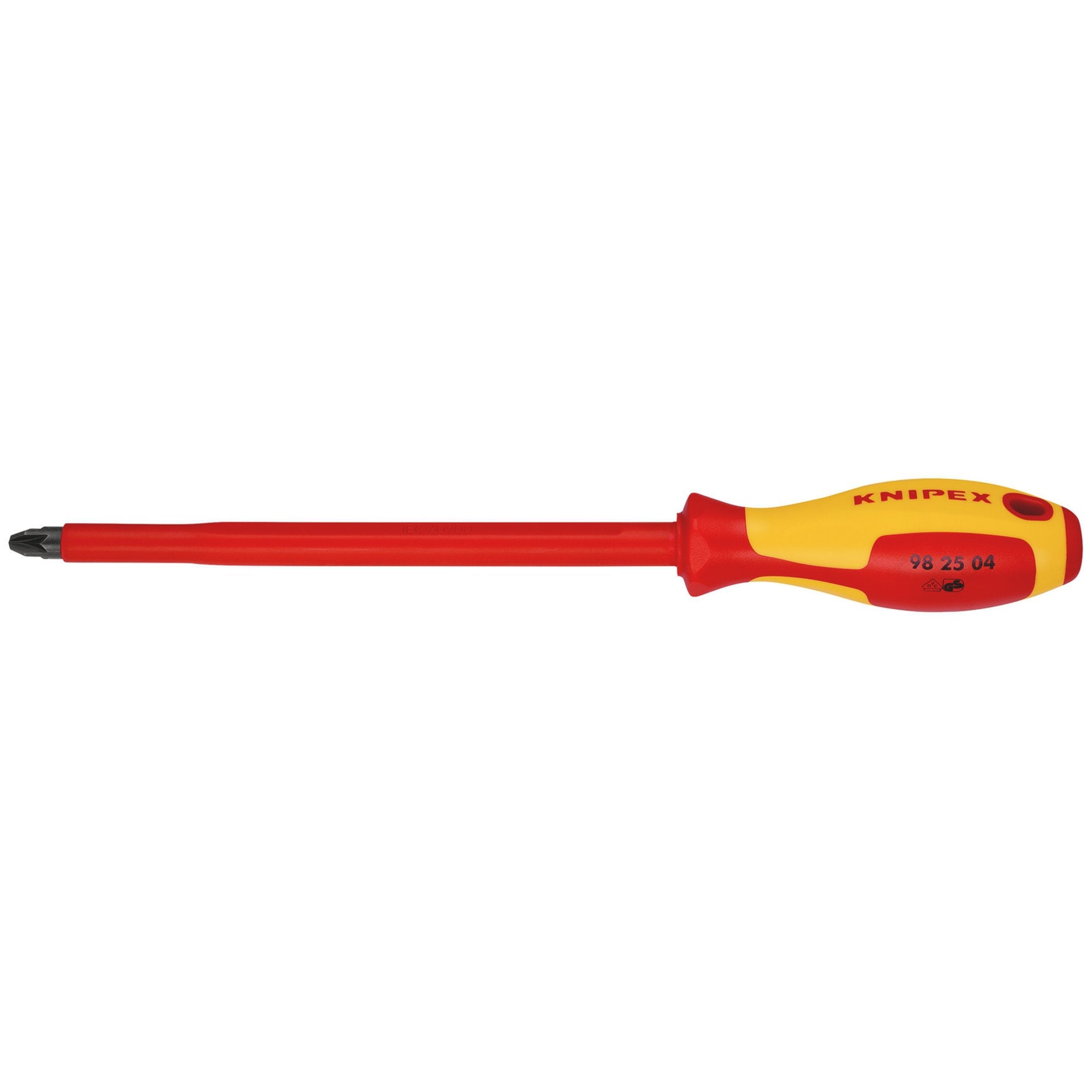 KNIPEX-98-25-04-VDE-Insulated-Pozidriv®-Screwdriver,-PZ4-x-200mm