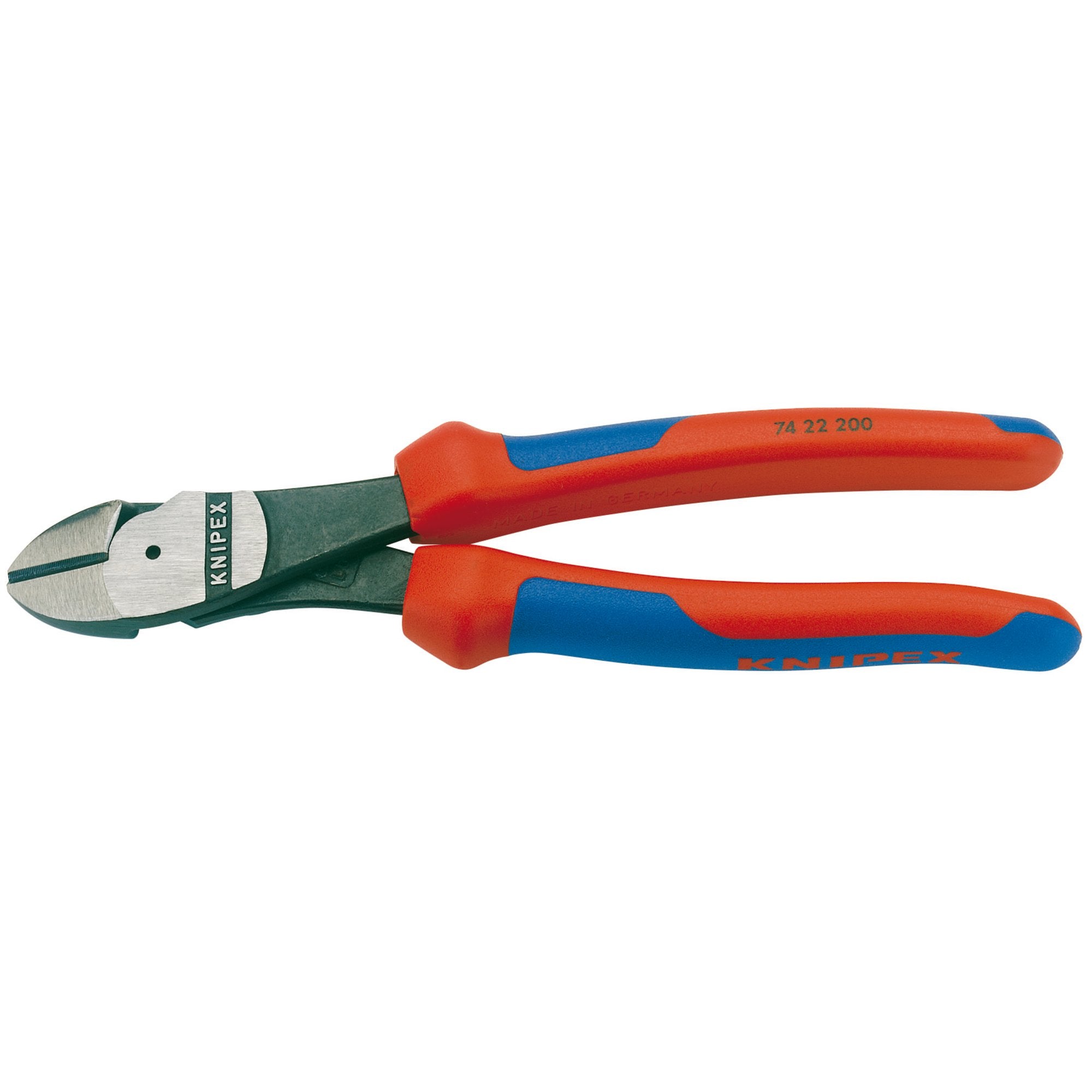 KNIPEX-74-22-200-High-Leverage-Diagonal-Side-Cutter-with-12°-Head,-200mm
