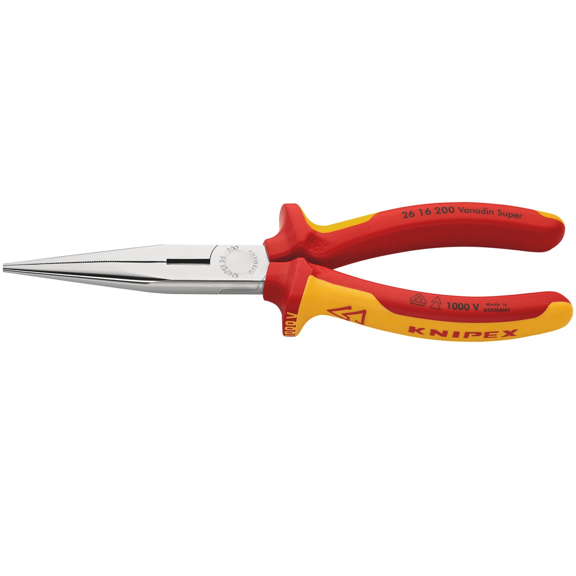 KNIPEX-26-16-200-SBE-VDE-Snipe-Nose-Side-Cutting-Pliers,-200mm