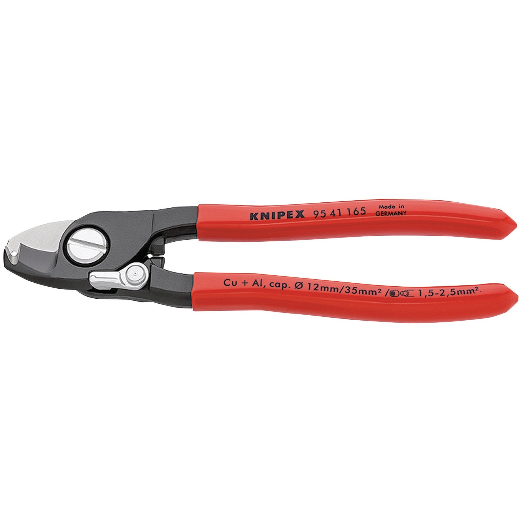 KNIPEX-95-41-165SBE-Copper-or-Aluminium-Only-Cable-Shear-with-Sprung-Handles,-165mm
