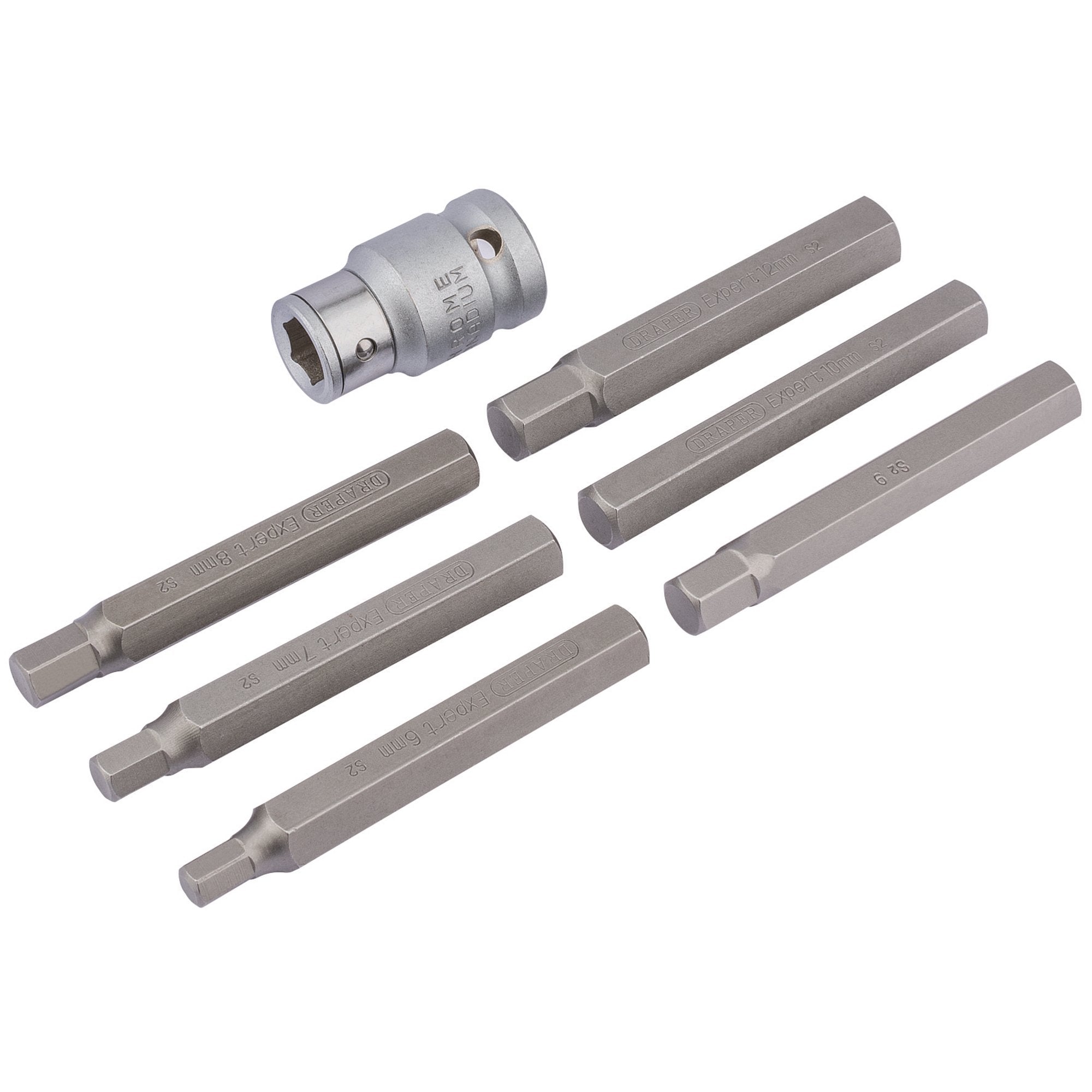 Hexagon-Bit-Set-and-Holder,-1/2"-Sq.-Dr.,-6---12mm-(7-Piece)