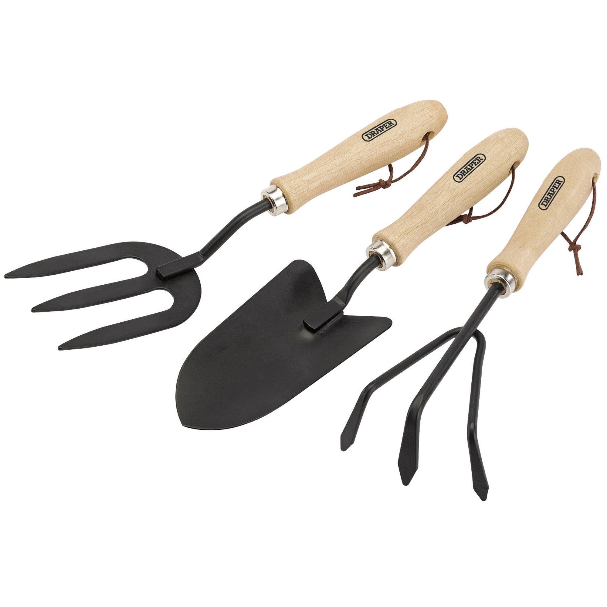 Carbon-Steel-Hand-Fork,-Cultivator-and-Trowel-with-Hardwood-Handles