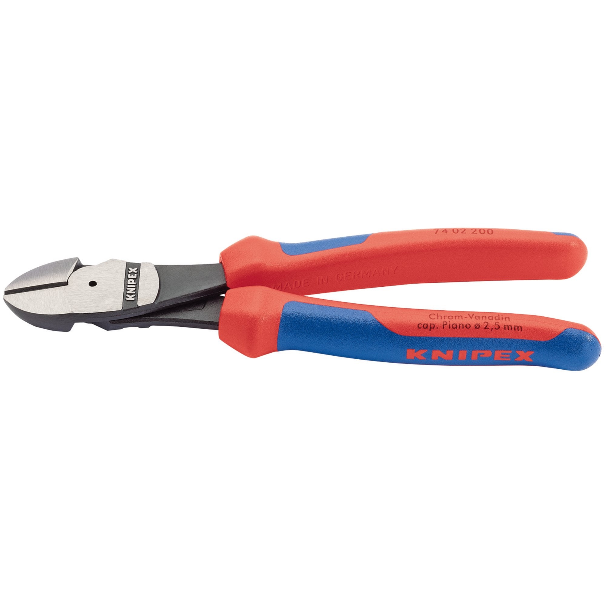 KNIPEX-74-02-200-High-Leverage-Diagonal-Side-Cutter-with-Comfort-Grip-Handles,-200mm