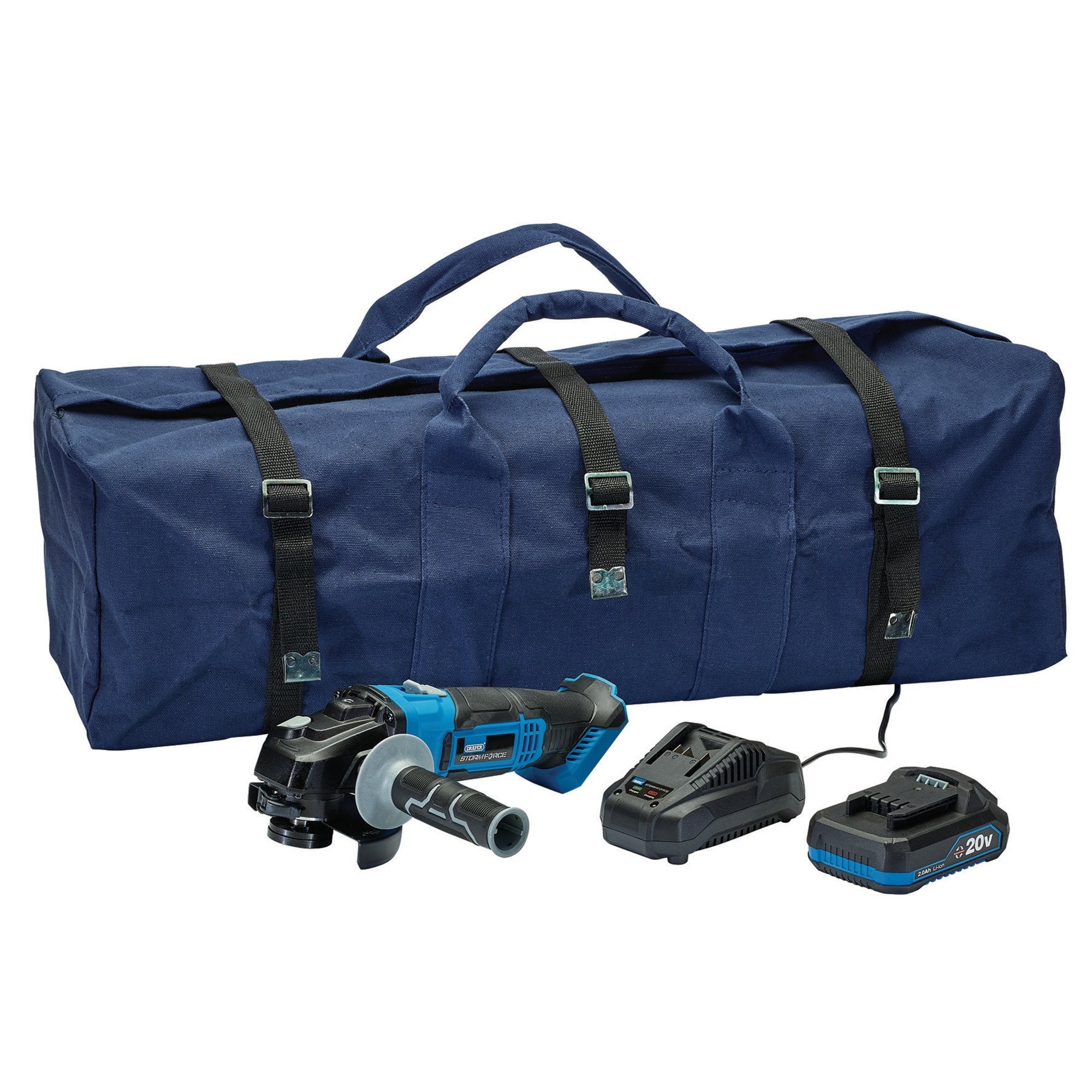 Draper-Storm-Force®-20V-Cordless-Angle-Grinder-Kit,-115mm