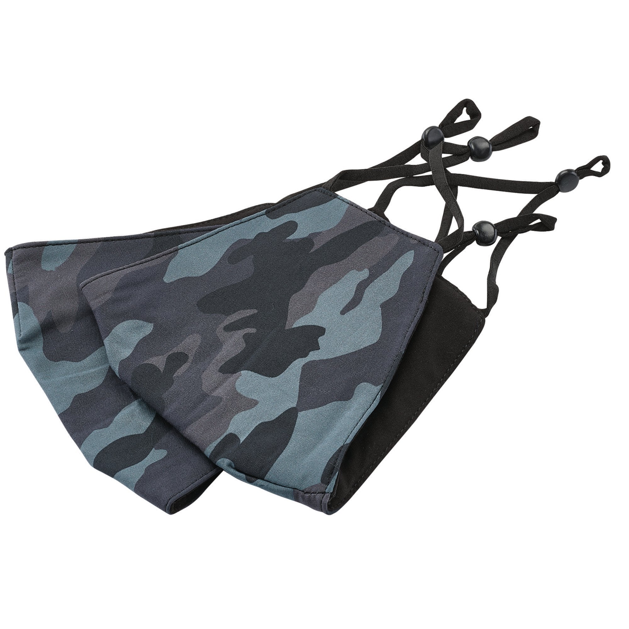 Camo-Fabric-Resuable-Face-Masks,-Blue-(Pack-of-2)