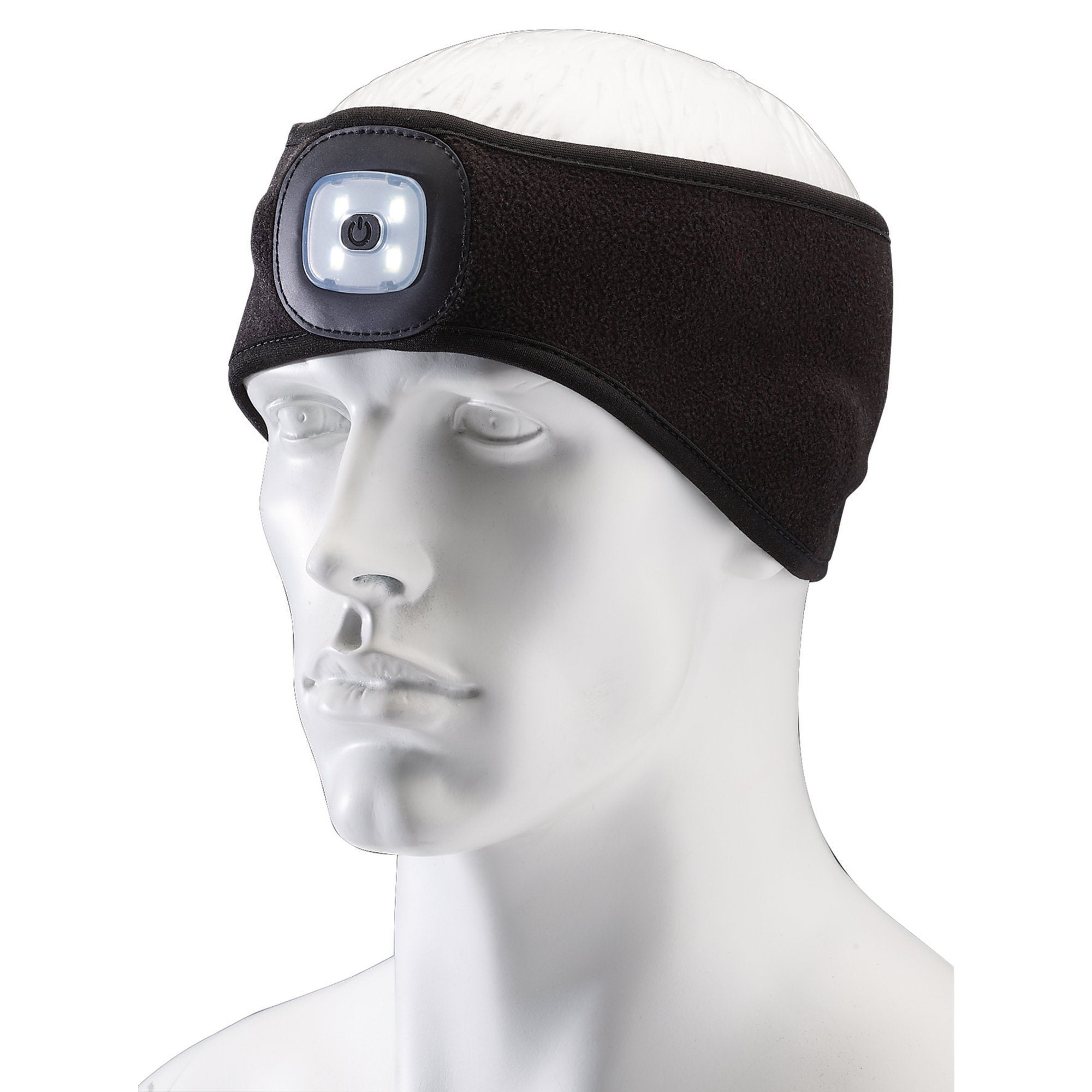 Headband-with-USB-Rechargeable-LED-Torch,-1W,-Black,-One-Size