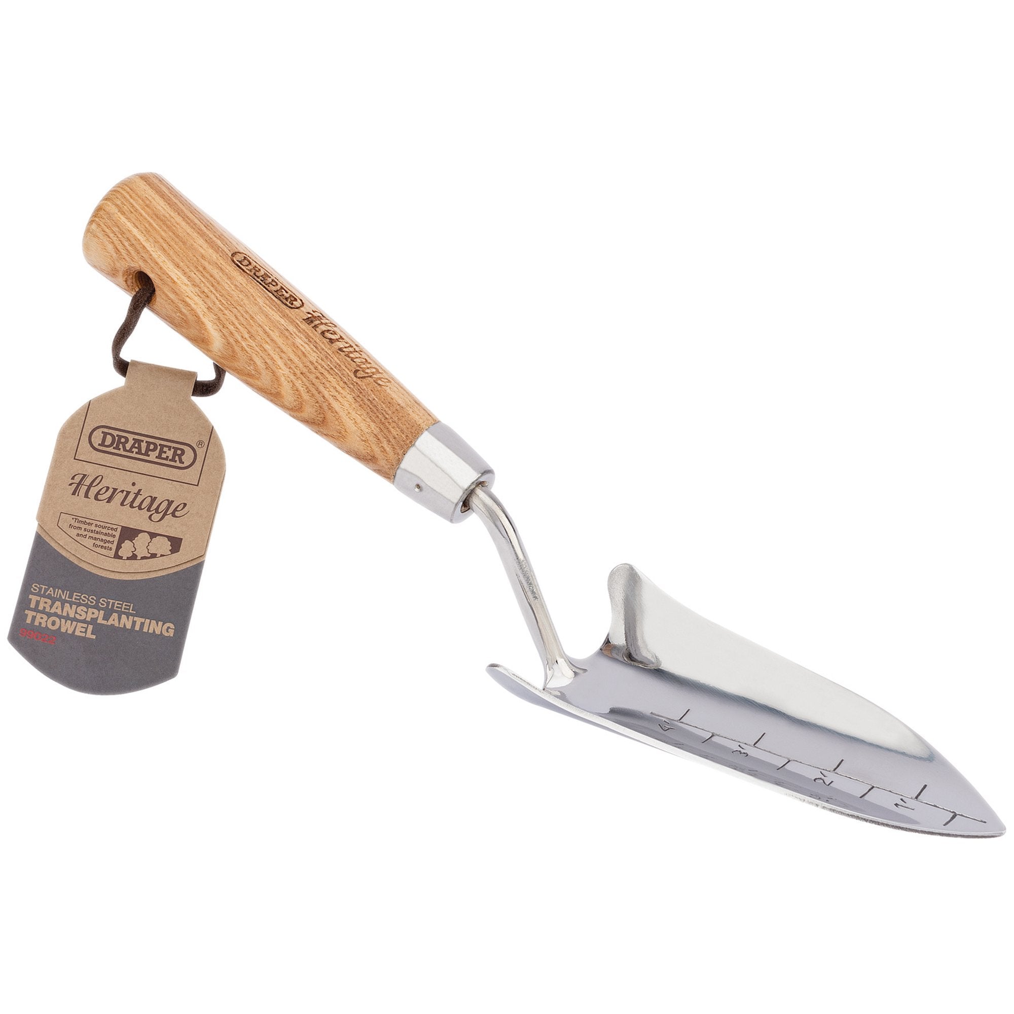 Draper-Heritage-Stainless-Steel-Transplanting-Trowel-with-Ash-Handle