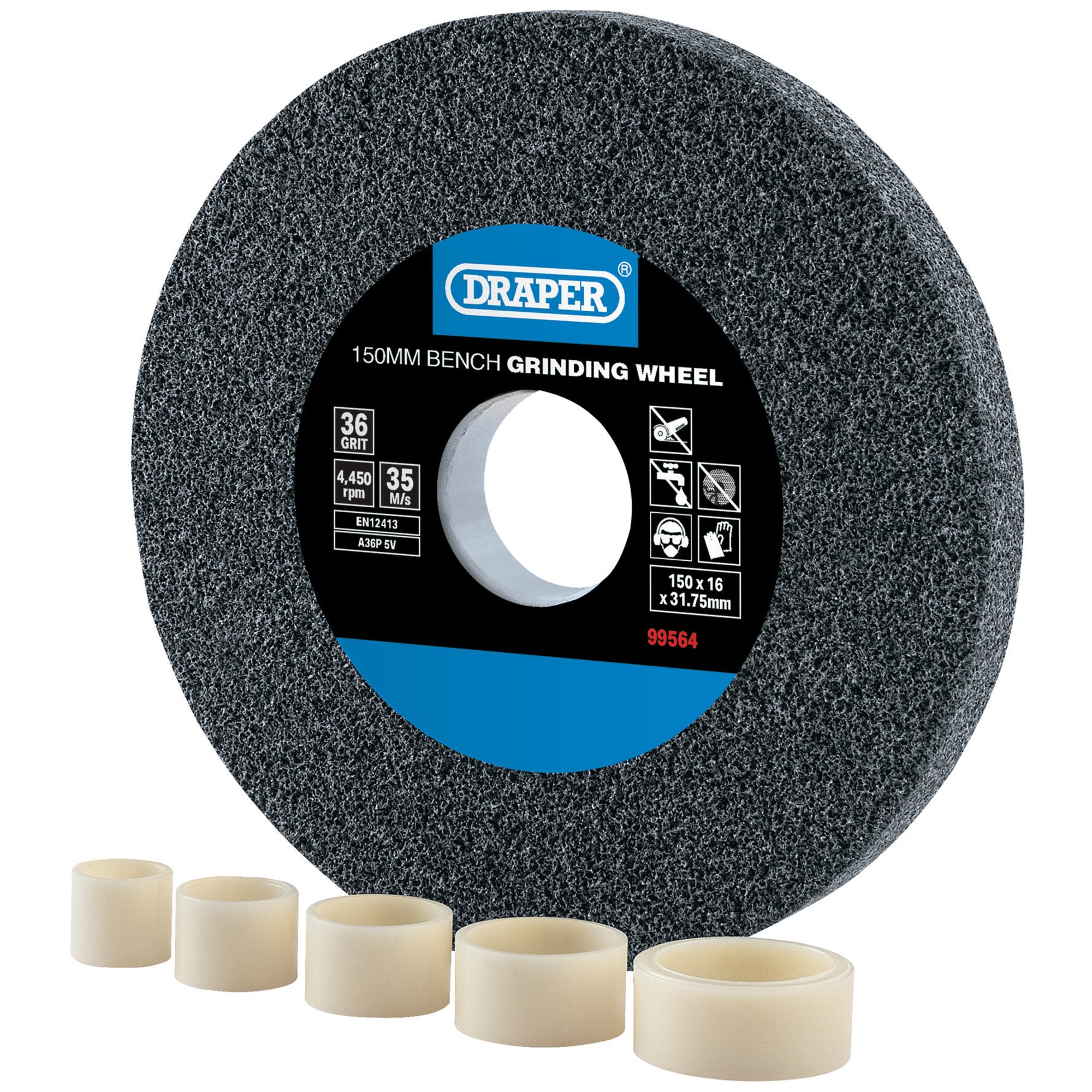 Aluminium-Oxide-Bench-Grinding-Wheel,-150-x-16mm,-36-Grit