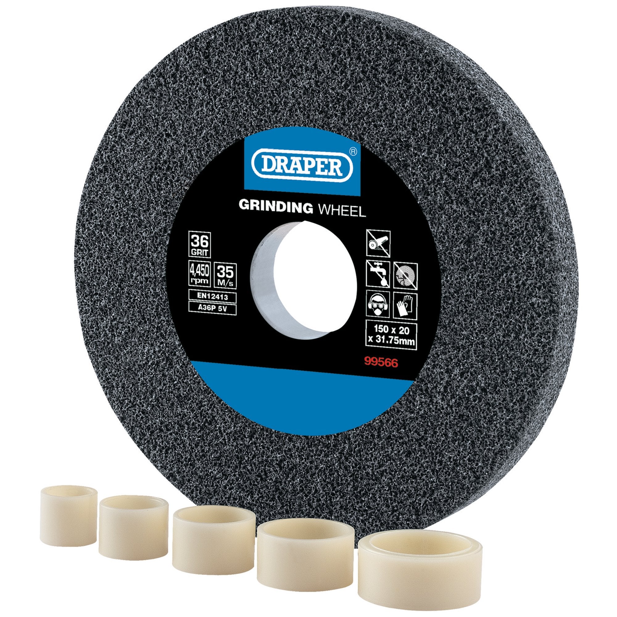 Aluminium-Oxide-Bench-Grinding-Wheel,-150-x-20mm,-36-Grit